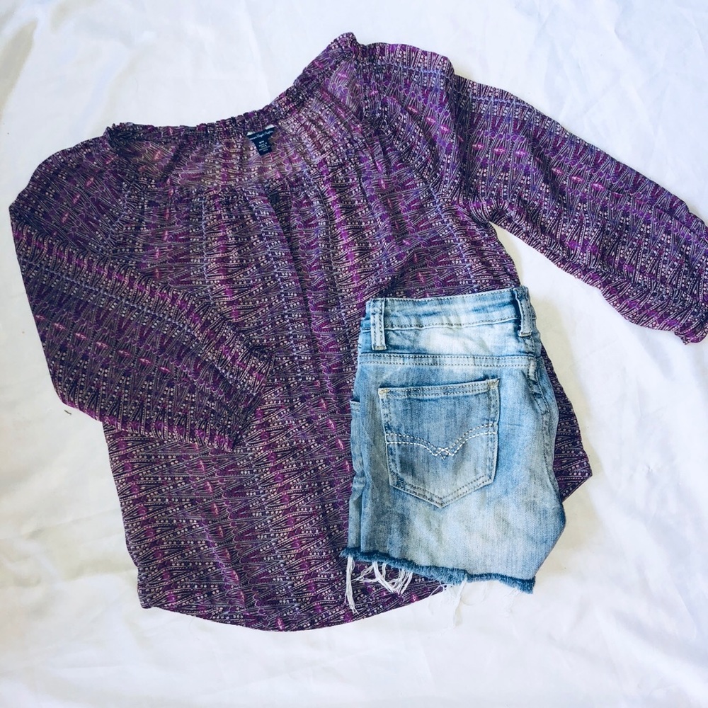 Semi sheer AE peasant top